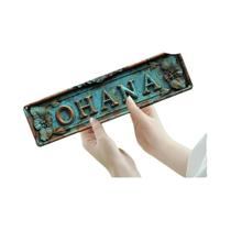 Placa De Ferro Vintage Boêmia Floral 16x4 Polegadas, Decoração Rústica Azul Dourada Durável Para Placa De Ferro Vintage Boêmia Floral 16x4 Polegadas, Decoração Rústica Azul Dourada Durável Para
