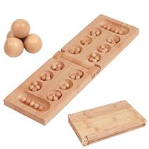 Placa de gemas dobrável de madeira Mancala Game para crianças e adultos Placa de gemas dobrável de madeira Mancala Game para crianças e adultos