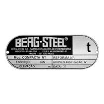 Placa de Identificação 130x50x1mm Nt 1t a 3t 4218 15172501 Berg Steel