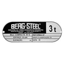 Placa de Identificacao 150X53X0,8MM COMPACTA NT8 3TON 15179747 BERG STEEL