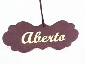 Placa de Identificação Aberto e Fechado em Acrílico Espelhado Dourado Placa de Identificação Aberto e Fechado em Acrílico Espelhado Dourado
