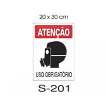 Placa de Identificação Atenção Uso Obrigatório S201 J.A Placas