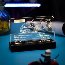 Placa de identificação Kyglaring Glowing Clear Acrylic para Lego Porsche
