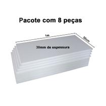 Placa de Isopor Espessura 30mm Pacote C/8 Unidades 100X50cm - Placterm