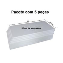 Placa de Isopor Espessura 50mm Pacote C/5 Unidades 100X50cm - Placterm