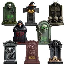 Placa de jardim ao ar livre com lápides de Halloween, 8 peças de decoração de cemitério Placa de jardim ao ar livre com lápides de Halloween, 8 peças de decoração de cemitério