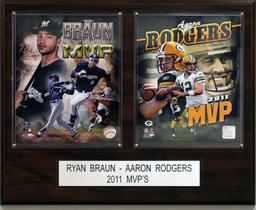Placa de jogador C&I colecionáveis Ryan Braun Aaron Rodgers
