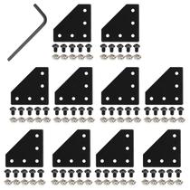 Placa de junção de suporte de canto em forma de L, alumínio 3030 de 5 furos