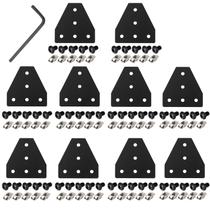 Placa de junção de suporte de canto em forma de T, alumínio de 5 furos x10 Placa de junção de suporte de canto em forma de T, alumínio de 5 furos x10