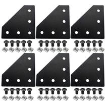 Placa de junta de suporte de canto em forma de L, 5 furos, série 4040