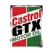 Placa de lata de metal para decoração de parede Castrol GTX
