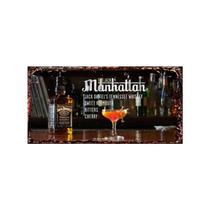 Placa de lata para decoração de parede: receita de uísque Jack Daniel's Manhattan Placa de lata para decoração de parede: receita de uísque Jack Daniel's Manhattan