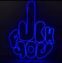 Placa De Led Neon Fuck You Com Dedo - TTL Paineis
