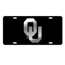 Placa de licença Craftique Oklahoma Sooners cortada a laser preta Placa de licença Craftique Oklahoma Sooners cortada a laser preta