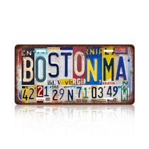 Placa de licença, decoração de parede, placa de estanho de metal vintage de Boston Placa de licença, decoração de parede, placa de estanho de metal vintage de Boston