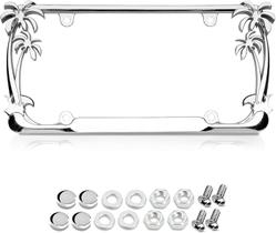 Placa de licença Frame Nightingale Villa Chrome Palm Tree Placa de licença Frame Nightingale Villa Chrome Palm Tree