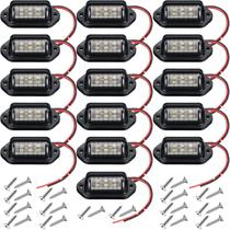 Placa de licença LED Light Mudder 16 unidades 12V à prova d'água preta Placa de licença LED Light Mudder 16 unidades 12V à prova d'água preta