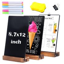 Placa de lousa YEEON, pacote com 3, 22 x 30 cm, com base e acessórios