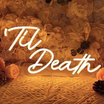 Placa de luz de néon LED SYLHOME 'Til Death para decoração de festa de casamento Placa de luz de néon LED SYLHOME 'Til Death para decoração de festa de casamento