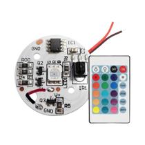 Placa De Luz LED RGB 3W 5V Baixa Tensão Colorida Com Controle Remoto 24 Teclas Sem Fio IR