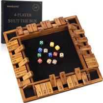 Placa de madeira atualizada de 35 cm do jogo Shut The Box VAMSLOVE