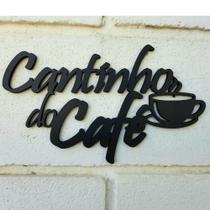 Placa De Madeira Decoração Cantinho Do Café Mdf Quadro Preto - MADESHOP