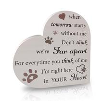 Placa de madeira em forma de coração para animais de estimação para perda de cão ou gato - Generic