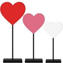 Placa de Madeira em Formato de Coração Spiareal - Kit com 3 Peças para o Dia dos Namorados Placa de Madeira em Formato de Coração Spiareal - Kit com 3 Peças para o Dia dos Namorados