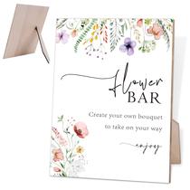 Placa de madeira Flower Bar Floral Bridal Shower Wedding 8x11 polegadas Placa de madeira Flower Bar Floral Bridal Shower Wedding 8x11 polegadas