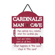 Placa de madeira FOCO NFL Arizona Cardinals Man Cave 35x30cm