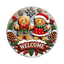 Placa De Madeira Redonda 2D Com Homem De Gengibre Xadrez Vermelho E Preto, Decoração De Parede Para Placa De Madeira Redonda 2D Com Homem De Gengibre Xadrez Vermelho E Preto, Decoração De Parede Para