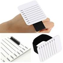 Placa De Mão com tiras autocolantes P/ Aplicação De Cílios Com Medidas