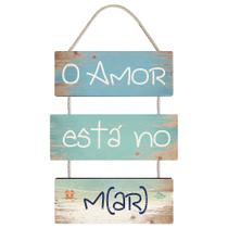 Placa de MDF e Papel Decor Home Litoarte 21,5 x 17,5 cm Modelo DHPM6-036 O Amor Está No M(Ar)