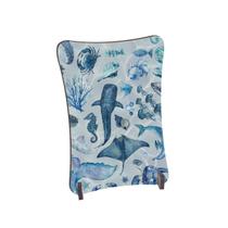 Placa de Mesa Curvo Animais marinhos azul