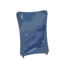 Placa de Mesa Curvo baleias céu azul lua Placa de Mesa Curvo baleias céu azul lua