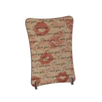 Placa de Mesa Curvo Beijos I love you