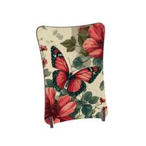 Placa de Mesa Curvo borboleta e flores vermelhas Placa de Mesa Curvo borboleta e flores vermelhas
