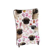 Placa de Mesa Curvo Cachorrinhos pug aesthetic rosa