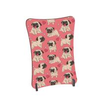Placa de Mesa Curvo Cachorrinhos pug poses pink corações Placa de Mesa Curvo Cachorrinhos pug poses pink corações