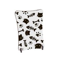 Placa de Mesa Curvo Carinha gatinho patinhas e osso de peixe