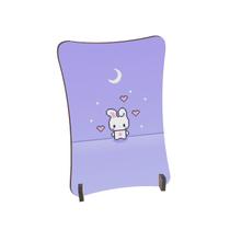 Placa de Mesa Curvo Coelho fofo lua fundo roxo Placa de Mesa Curvo Coelho fofo lua fundo roxo