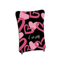 Placa de Mesa Curvo Corações grafite rosas escrita Love Placa de Mesa Curvo Corações grafite rosas escrita Love