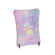 Placa de Mesa Curvo E.T fofo rosa estrelas coloridas Placa de Mesa Curvo E.T fofo rosa estrelas coloridas