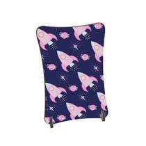 Placa de Mesa Curvo Foguetes rosas planeta fundo roxo Placa de Mesa Curvo Foguetes rosas planeta fundo roxo