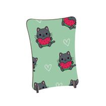 Placa de Mesa Curvo gatinho fofo com melancia verde