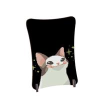 Placa de Mesa Curvo Gatinho fofo sorrindo pixel fundo preto Placa de Mesa Curvo Gatinho fofo sorrindo pixel fundo preto