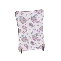 Placa de Mesa Curvo Gatos cinzas fofos cauda de sereia Placa de Mesa Curvo Gatos cinzas fofos cauda de sereia