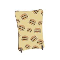 Placa de Mesa Curvo Hambúrguer fundo amarelo