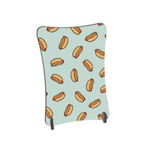 Placa de Mesa Curvo Hot dogs fundo ciano Placa de Mesa Curvo Hot dogs fundo ciano