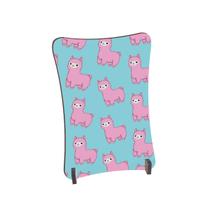 Placa de Mesa Curvo Ihamas rosas fofas fundo azul